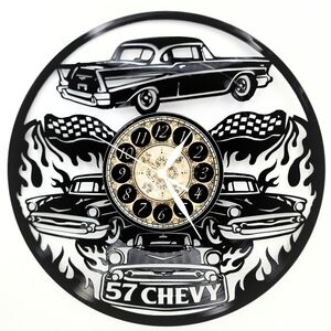 57 CHEVY vinyl record clock